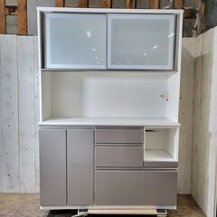 ニトリ キッチンボード アルミナ2 シルバー×ホワイト 約W1400×D450×H2010mm 24g菊YA