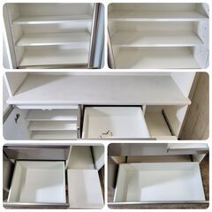 ニトリ キッチンボード アルミナ2 シルバー×ホワイト 約W1400×D450×H2010mm 24g菊YA