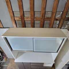 ニトリ キッチンボード アルミナ2 シルバー×ホワイト 約W1400×D450×H2010mm 24g菊YA