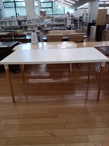★ジモティ割あり★ IKEA ダイニングテーブル ホワイト H74×D75×W150 クリーニング済み TK2499