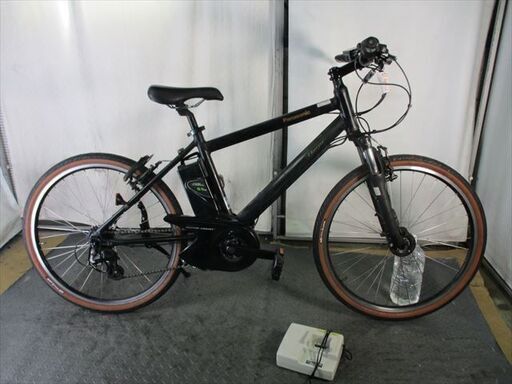 Ｄ627　★整備済み　中古電動マウンテンバイク自転車★Panasonic　HURRYER【26インチ　黒　バッテリー新品】
