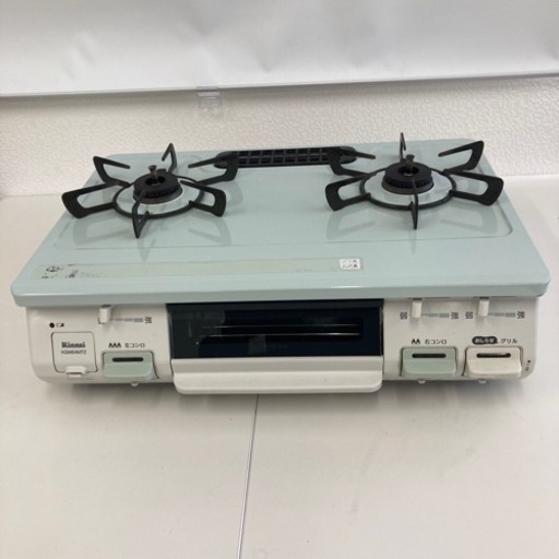 【美品】ガステーブル リンナイ LPガス パステルミント KGM64MT2L-LP ガスコンロ