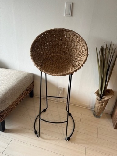70年代Roheローエ★バースツール★ハイチェア★ラタン×スチール製 70年代Roheローエ☆バースツール☆ハイチェア☆ラタン×スチール製