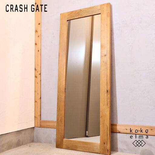 CRASH GATE(クラッシュゲート)/knot antiquesのオクト ミラーです。古材の風合いが活かされたヴィンテージテイストの全身鏡は空間を広く見せるアイテムとしても活躍する姿見です♪
