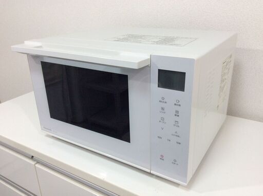 (7/7受渡済)JT9103【Panasonic/パナソニック オーブンレンジ】美品 2022年製 NE-FS3A-W 家電 キッチン 庫内フラット 縦開き