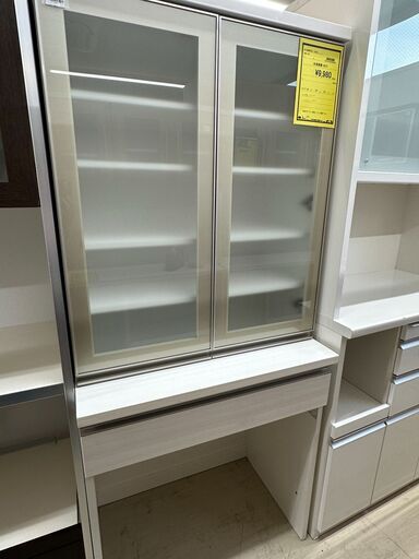 ジモティ来店特価!!　食器棚　ホワイト　　J-0723