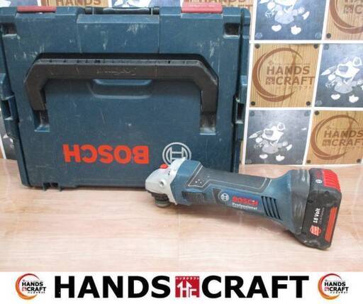 ボッシュ　BOSCH　GWS18V-LI　ディスクグラインダ　バッテリ18V一個/カバー/ハンドル付き　100mm　※充電器無　中古品　【ハンズクラフト宜野湾店】