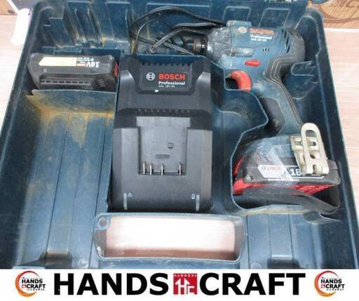 ボッシュ　BOSCH　GDR18V-160　インパクトドライバ　バッテリ18V 2.0Ah二個/充電器付き　中古品　【ハンズクラフト宜野湾店】