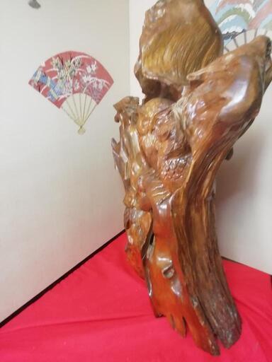 切り株 彫刻 フクロウ彫刻 高さ85cm