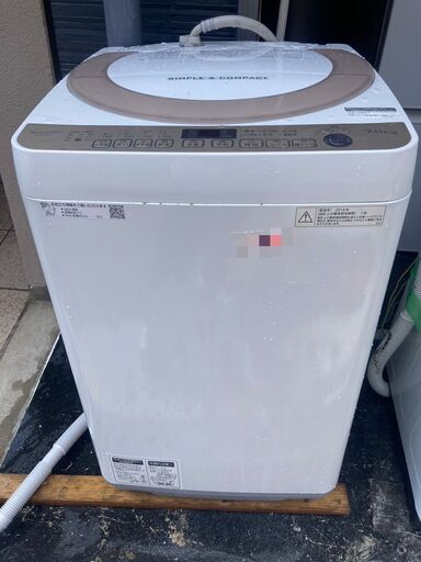 ☆中古￥9,800！SHARP　7.0kg洗濯機　家電　2018年製　ES-KS70T-N型　【BG019】