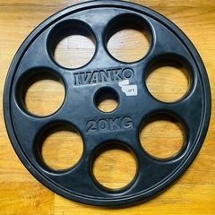 Ivanko イバンコ　 ウエイトトレーニングバーベルラバープレート  20kg 50mm径専用