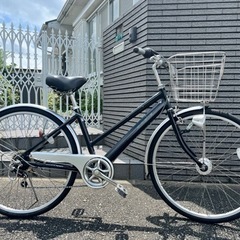 点検済み⭐️中古自転車　YouTube動画あり アルミフレーム　オートライト　6段ギア　26インチ　新品リング錠付　リペアボックス  