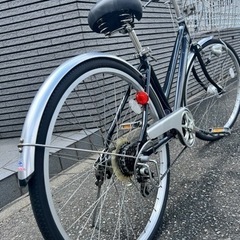 点検済み⭐️中古自転車　YouTube動画あり アルミフレーム　オートライト　6段ギア　26インチ　新品リング錠付　リペアボックス  