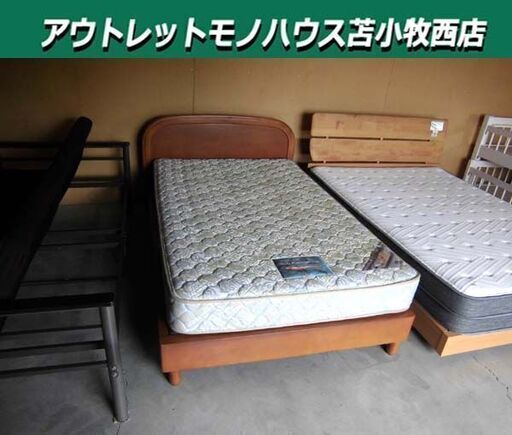 セミダブルベッド マットレス付き 幅128×奥行203×高さ82cm 木製 寝具 家具 SD ベット 苫小牧西店