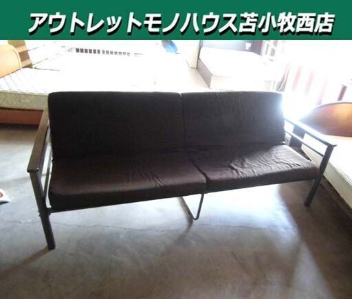 ソファーベッド 幅212×奥行100×高さ60～84cm ブラウン系 シングルサイズ 家具 苫小牧西店