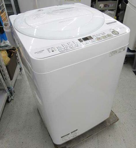 ・【恵庭】シャープ 7kg 全自動洗濯機 洗濯機 2020年製 ES-KS70V-W ふろ水ポンプ付 中古品 paypay支払いOK!
