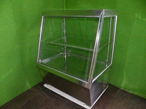 【発送もOK】ステンレス貼り ガラスのショーケース W91.5cm■ガラスケース・陳列棚・飾り棚■O-426