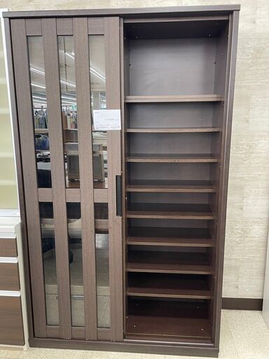 ☆ジモティ割あり☆ 食器棚 茶 H200×D45×W120 クリーニング済み TJ7172