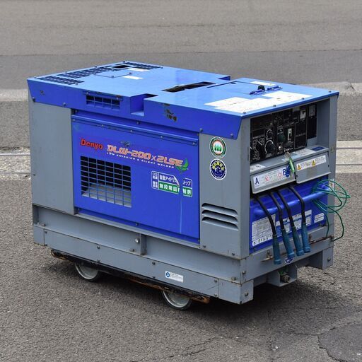 ≪yt1479ジ≫ Denyo/デンヨー DLW-200×2LSE 防音型エンジン溶接・発電機 ディーゼル DLW-200X2LSE EG始動確認済/現状品 60609-04