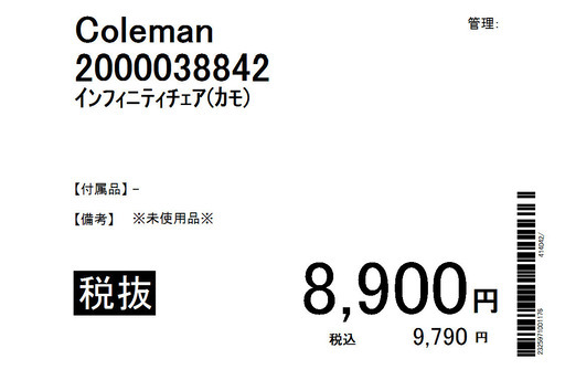 Coleman/2000038842/インフィニティチェア(カモ)