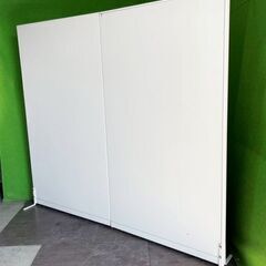 【発送もOK】【美品】スチール張り　自立タイプ　2連結パーテーション　H2100×W2400　■U-935