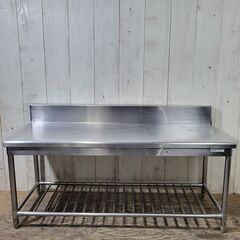9/3 終 jy)業務用 ステンレス 作業台 棚 厨房 幅1500×奥行600×高さ800mm 24g菊倉NS