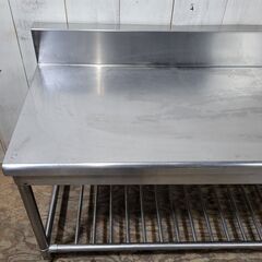 9/3 終 jy)業務用 ステンレス 作業台 棚 厨房 幅1500×奥行600×高さ800mm 24g菊倉NS