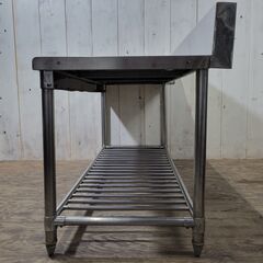 9/3 終 jy)業務用 ステンレス 作業台 棚 厨房 幅1500×奥行600×高さ800mm 24g菊倉NS