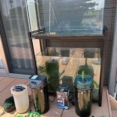 アクアリウム 60cm水槽、水槽台、外部フィルター、リリィパイプ、照明