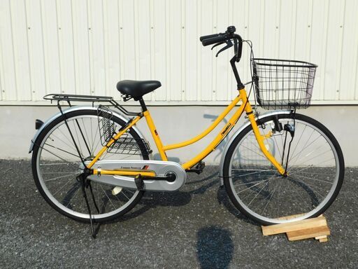 中古自転車多数販売中!　試乗して下さい!　早い者勝ち!　ご来店ください!　シティサイクル　26インチ　イエロー　ダイナモLEDライト　サドルの状態は極めて良好!　売れてます!　外観状態全体的に極めて良好!　m32