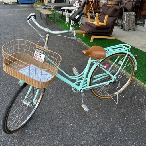 BRIDGESTONE ブリヂストン 26インチ シティサイクル サイクル 自転車 3速 3変速 ミントグリーン かわいい