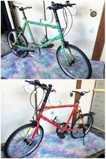 お洒落な 20インチミニベロ左右非対称カラーSHIMANO7段変速