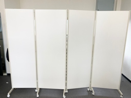 パーティション オフィス用家具4連 高さ180 幅245cm キャスター付 仕切り 会議 会社
