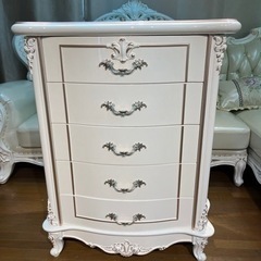 アンティーク チェスト 五段五つ引き 飾り棚 洋タンス 姫系 木製 収納