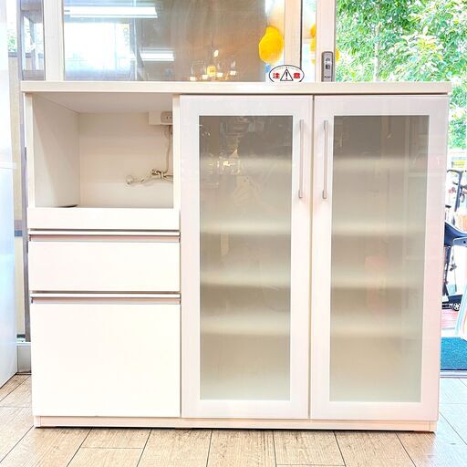 ニトリ キッチンカウンターポスティア 幅120cm 定価64,990円 白 ホワイト ハイカウンター 食器棚 レンジボード レンジ台 ★買取帝国 志木店