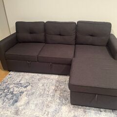 ３人掛けソファ　収納付き、ソファベッドタイプ