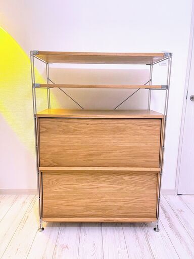 無印良品 ステンレスユニット棚 ※廃盤のフラップ扉付き