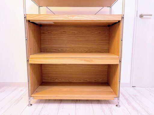 無印良品 オファー ユニットシェルフ ボックス フラップ扉 オーク材