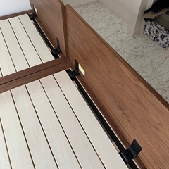 【無印良品】木製ベッドフレーム,ヘッドボード（ウォールナット）各×1