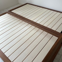 【無印良品】木製ベッドフレーム,ヘッドボード（ウォールナット）各×1