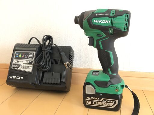 HiKOKI 現行型ハイコーキ BL(ブラシレス)インパクトドライバ WH14DB バッテリーBSL1460 USB付充電器フルセット