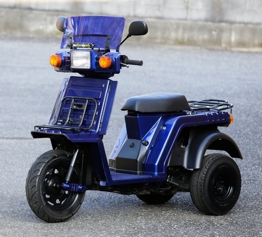 ホンダ　２スト ３輪バイク ジャイロX ブルー塗装 ボアアップ LEDフォグ ショートスクリーン 原付２種 ミニカー　キャンプ　ツーリングなど　千葉から