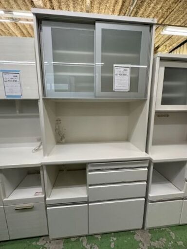 【ドリーム川西店御来店限定】 松田家具 2枚扉オープンボード WH H2053×W978×D488 クリーニング済み 【2001245255600637】