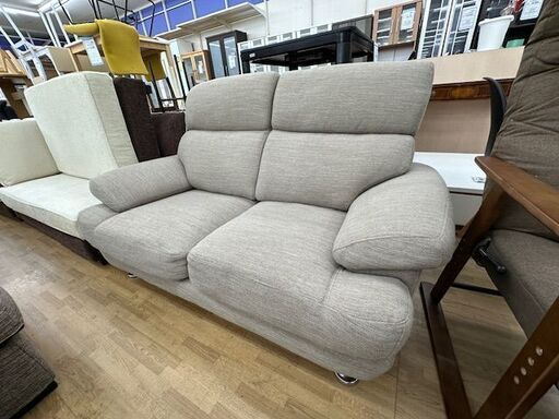 【ドリーム川西店御来店限定】  2Pソファ ブラウン H900×W1500×D900 クリーニング済み 【20012522556600217】