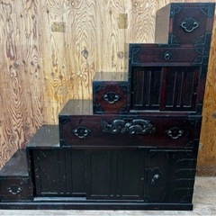 s0704604 階段箪笥 箪笥 タンス 時代箪笥 当時物 和家具 アンティーク 珍品 両面開き 両開き 和箪笥 引き出し インテリア 家具 中古品 imgrc0116993453.jpg