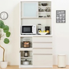 NITORI ニトリ キッチンボード 食器棚　ポスティア 100KB WH お買い得】ニトリ キッチンボード(ポスティア100KB WH)