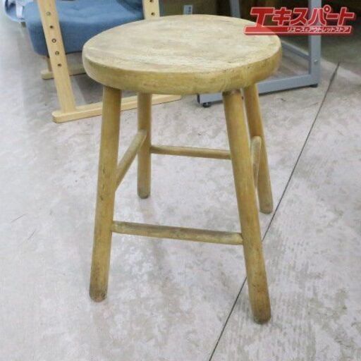 スツール ヴィンテージ アンティーク レトロ 古材 4つ脚スツール 住宅展示場展示品 富岡店