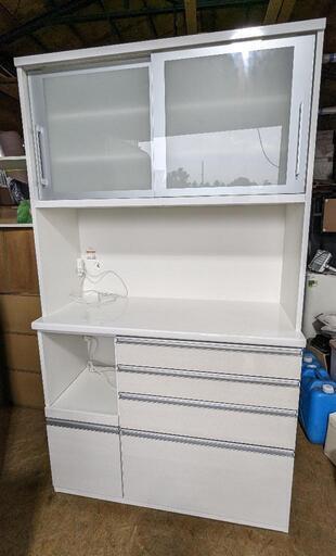 松田家具　引き戸   レンジボード　ハイカウンター　キッチンボード　食器棚　フルオープンスライドレール　大川家具