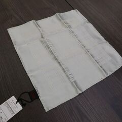 バーバリーブラックレーベル　ネクタイ　タグ付き　ハンカチ　シルバー　レジメンタル