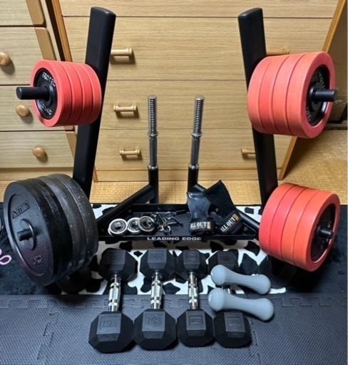 ダンベル&フラットベンチセット トレーニング ベンチ台 ダンベルセット